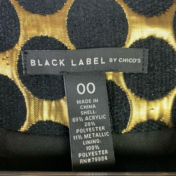 Black Label by Chico's Long Polka Dot Jacket 00 (XXS) - Picture 3 of 5
